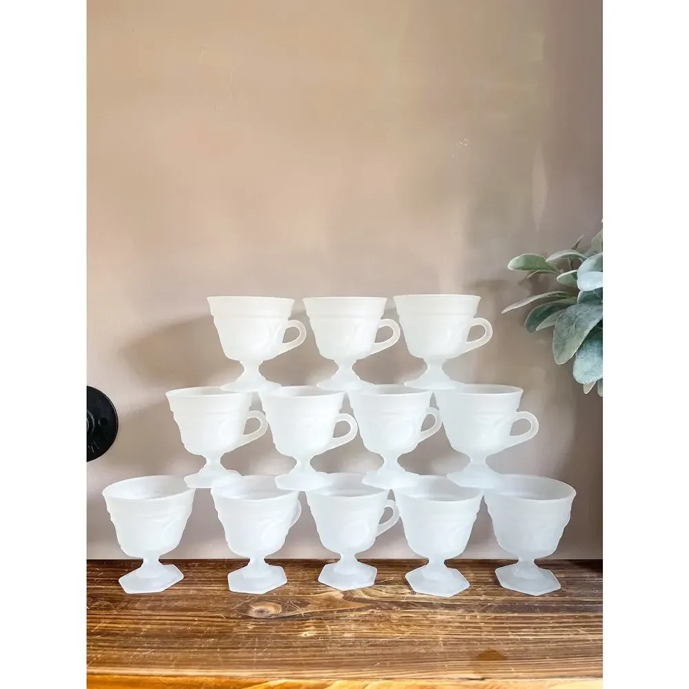 12 Tiara Provincial Frosted Glass Punch Cups